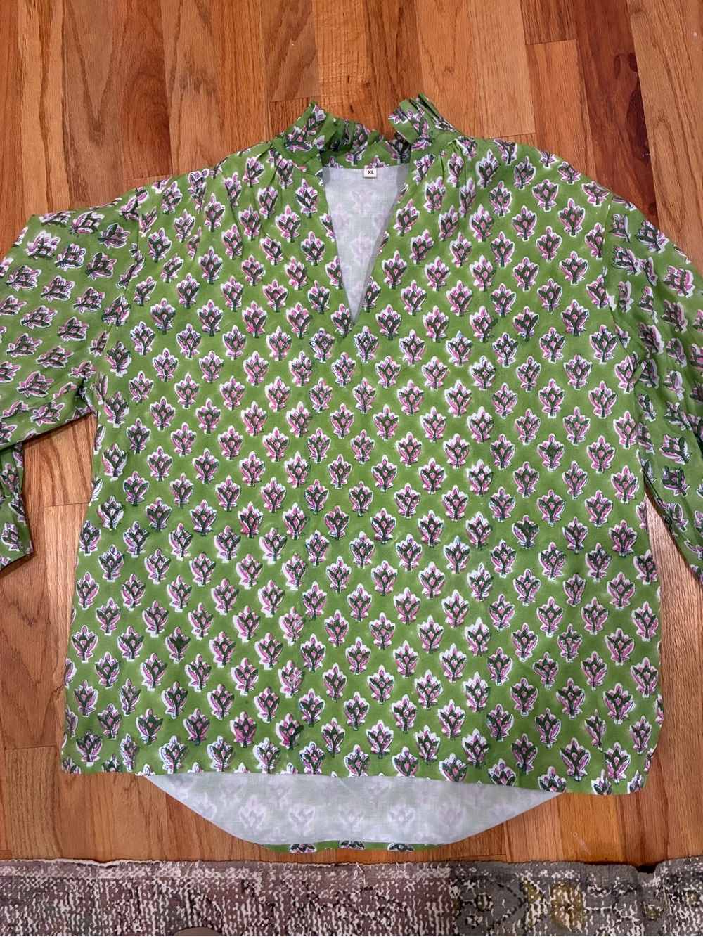 Green Floral Tunic Top